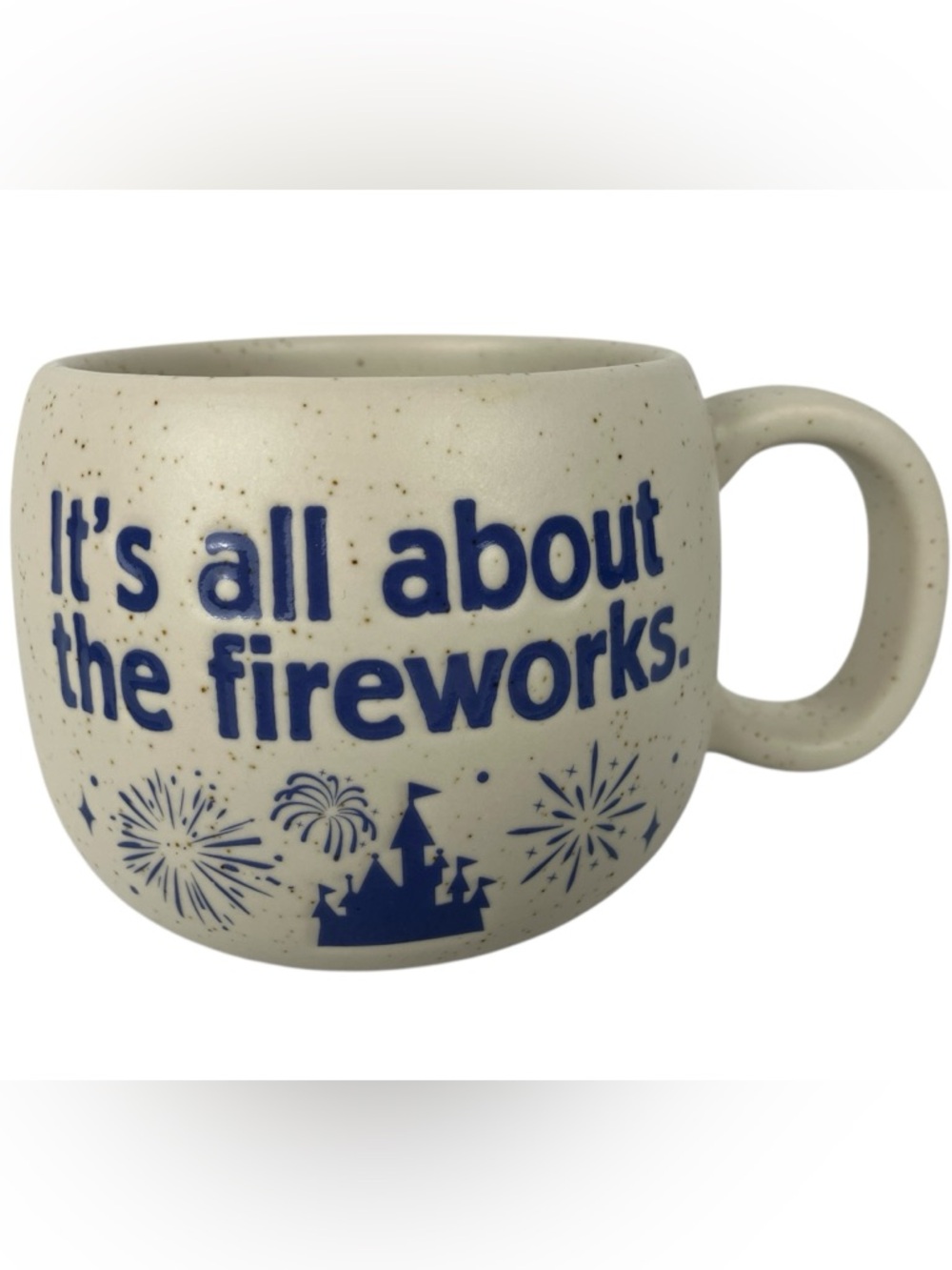 Disney Parks It's All About the Fireworks Ceramic Mug Speckled 18 Oz Stoneware